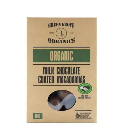 Green Grove - Organic Milk Chocolate Macadamias 180g