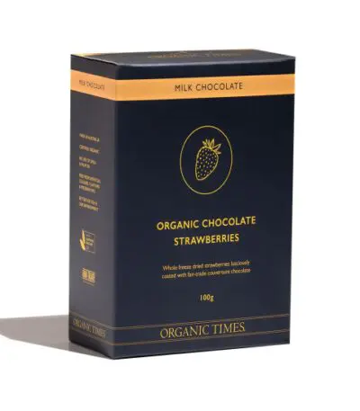 Organic Times - Organic Strawberries Milk Chocolate 100g