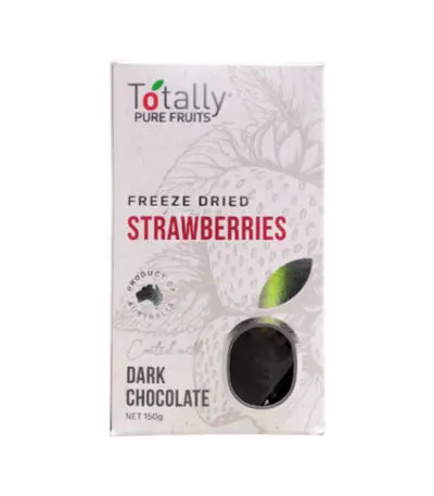 Totally Pure Fruits - Freeze Dried Strawberries - Dark Chocolate 150g