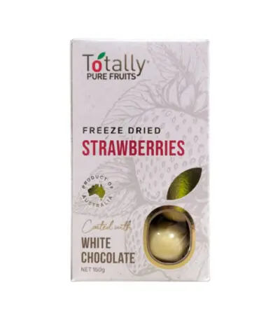 Totally Pure Fruits - Freeze Dried Strawberries - White Chocolate 150g