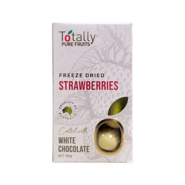 Totally Pure Fruits - Freeze Dried Strawberries - White Chocolate 150g