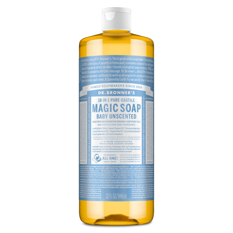 Dr. Bronner's Pure-Castile Soap Liquid (18-in-1) - Baby Unscented 946mls
