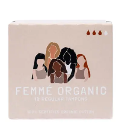Femme Organic Organic Cotton Tampons Regular x 18 Pack