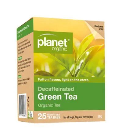 Planet Organic Organic Tea Decaffeinated Green Tea x 25 Tea Bags
