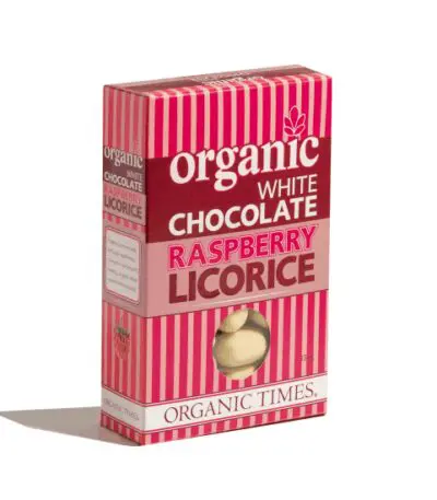 Organic Times - Organic White Chocolate Raspberry Licorice - 150g