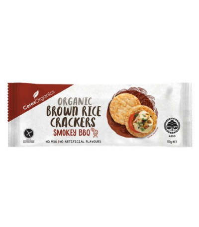 Ceres Organics - Crackers - Brown Rice Smokey BBQ 115g
