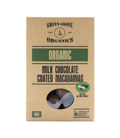 Green Grove - Organic Macadamias Milk Chocolate 180g