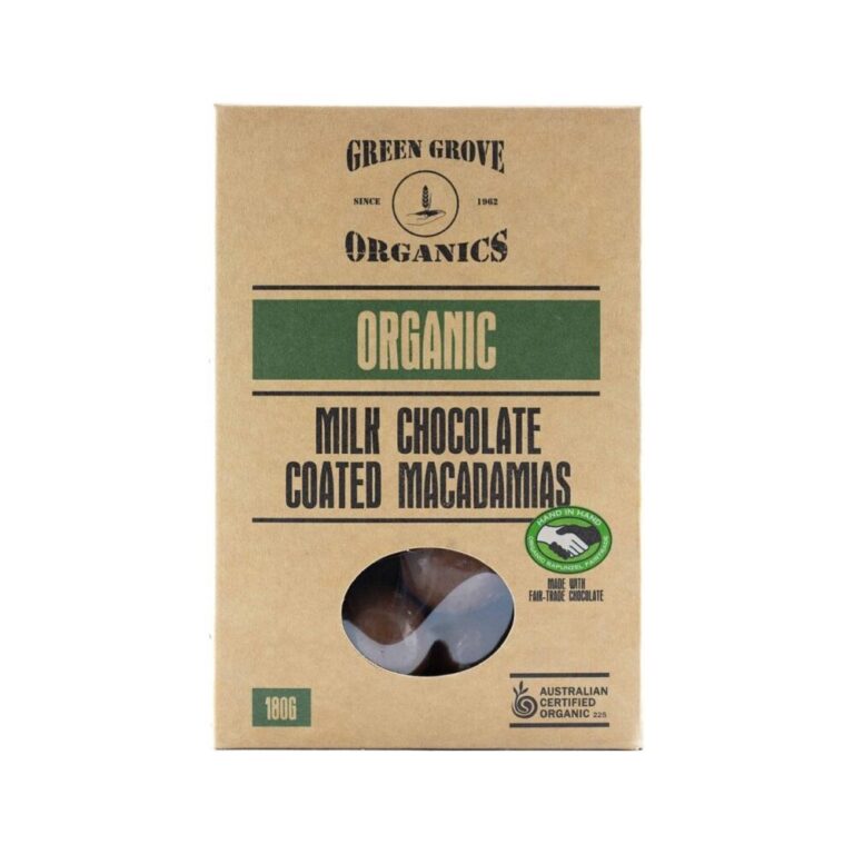 Green Grove - Organic Macadamias Milk Chocolate 180g