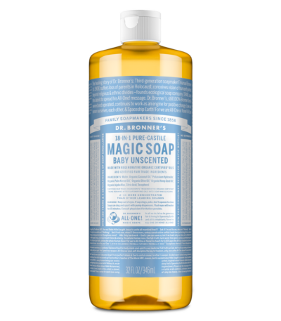 Dr. Bronner's Pure-Castile Soap Liquid (18-in-1) - Baby Unscented 946mls