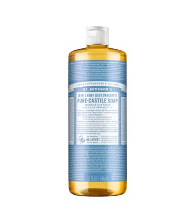 Dr. Bronners Pure-Castile Soap Liquid (Hemp 18-in-1) Unscented (Baby) 946ml