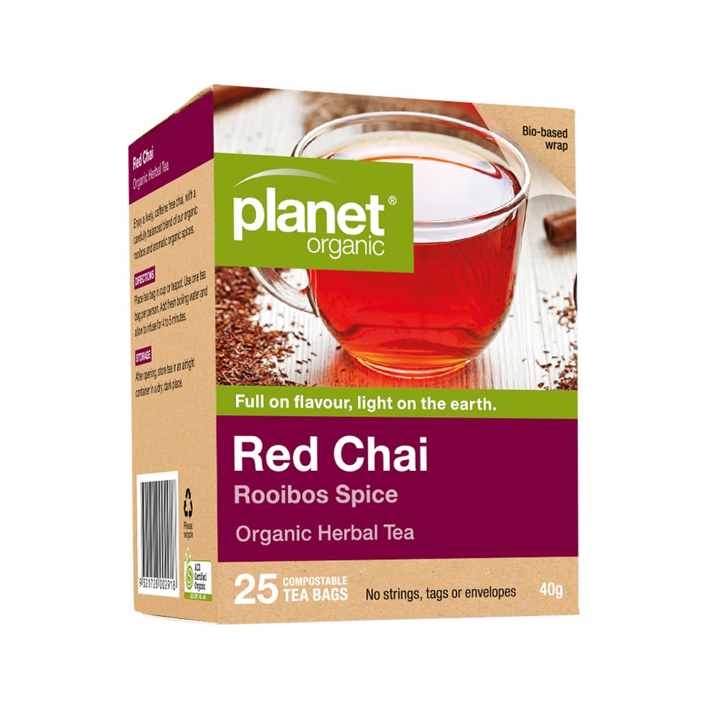 Planet Organic Organic Herbal Tea Red Chai (Rooibos Spice) x 25 Tea Bags Planet Organic Organic Herbal Tea Red Chai (Rooibos Spice) x 25 Tea Bags