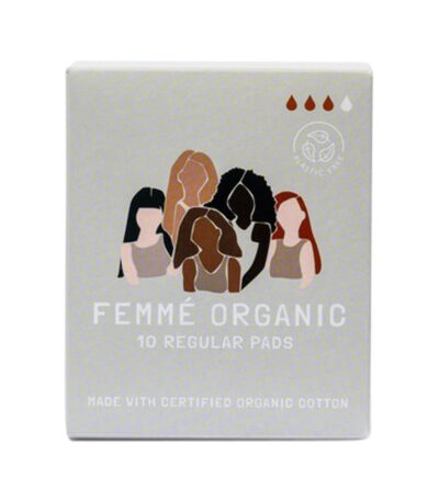 Femme Organic Org Pads Regular x 10 Pack