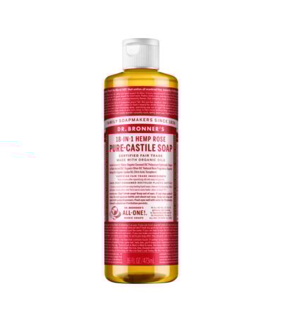 Dr. Bronners Pure-Castile Soap Liquid (Hemp 18-in-1) Rose 473ml
