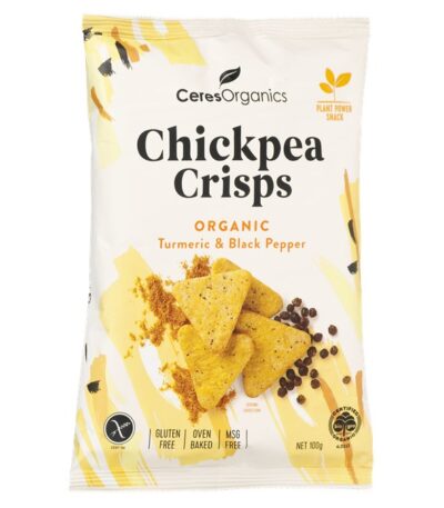Ceres Organics - Chickpea Crisps - Organic Turmeric & Black Pepper - 5x100g