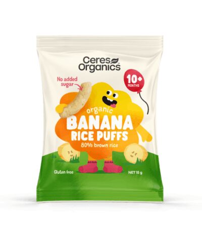 Ceres Organics - Organic Banana Brown Rice Puffs - 6x15g