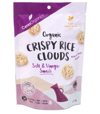 Ceres Organics - Organic Crispy Rice Clouds – Salt & Vinegar Smash - 6x50g