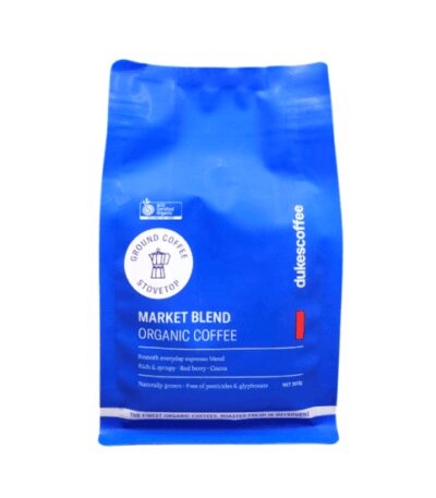 Dukes Coffee  - Organic Coffee - Market Blend Ground Stovetop - 200g