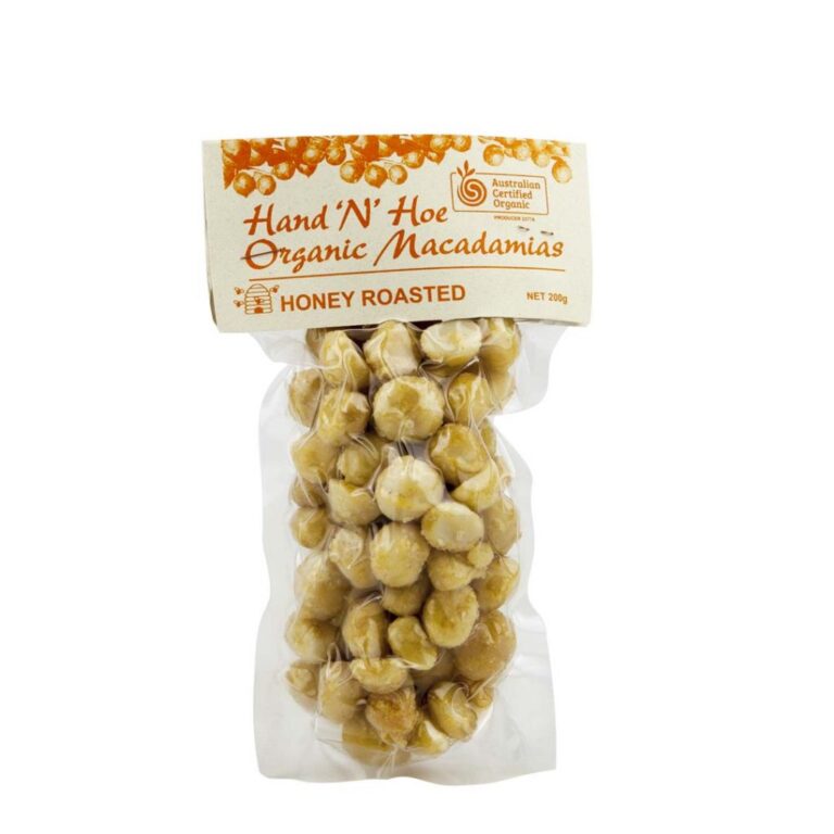 Hand 'n' Hoe - Organic Macadamia Nut - Honey Roasted - 200g