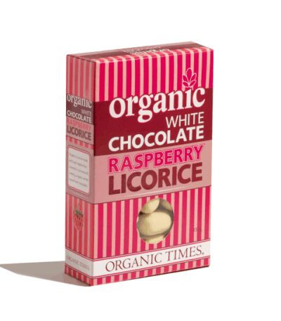 Organic Times - Organic White Chocolate Raspberry Licorice - 150g