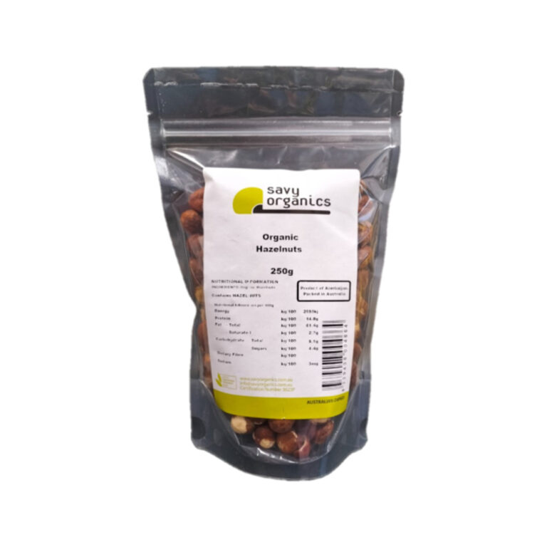 Savy Organics - Organic Hazelnuts Raw - 250g