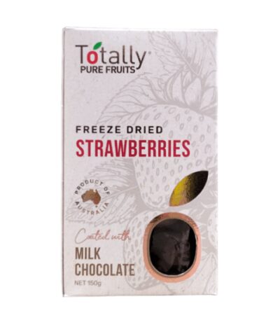 Totally Pure Fruits - Freeze Dried Strawberries Coated With Milk Chocolate - 150g