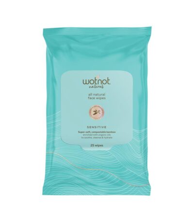 Wotnot Naturals All Natural Face Wipes Sensitive x 25 Pack