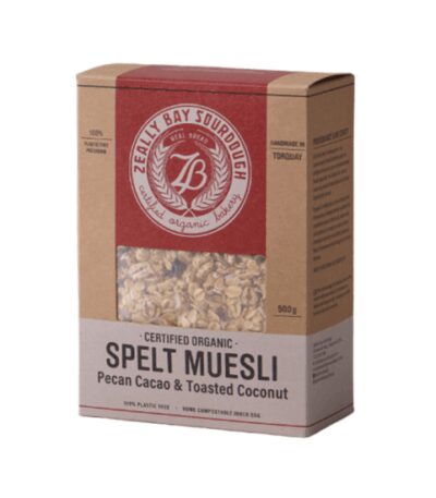 Zeally Bay - Organic Spelt Muesli - Pecan Cacao & Toasted Coconut - 500g
