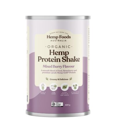 Hemp Foods Australia Organic Hemp Protein Shake Mixed Berry 420g