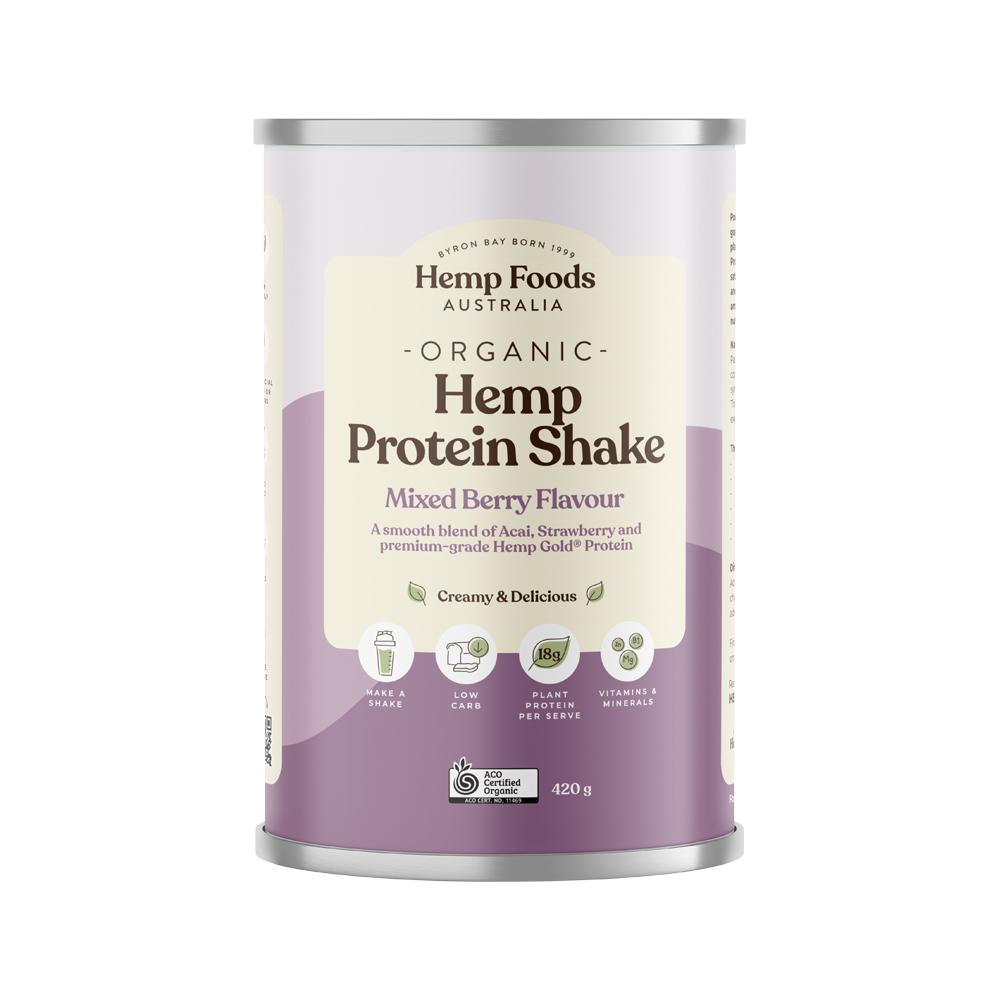 Hemp Foods Australia Organic Hemp Protein Shake Mixed Berry 420g Hemp Foods Australia Organic Hemp Protein Shake Mixed Berry 420g