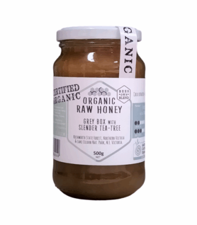 Raw Honey Organic Honey Grey Box with Slender Tea Tree 500g