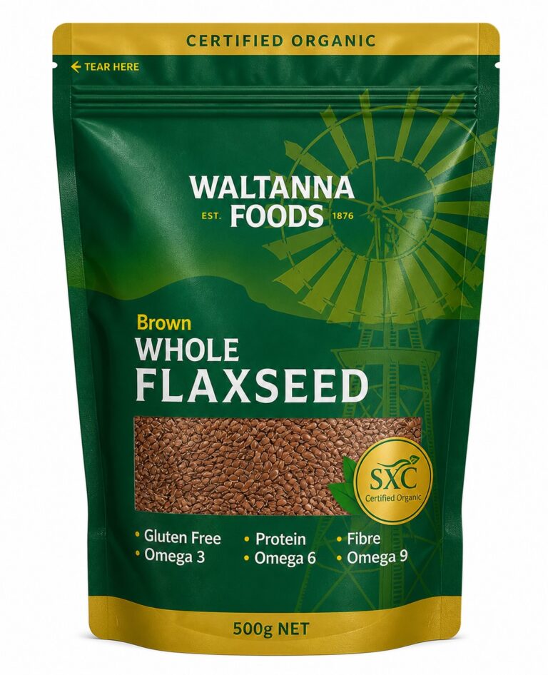 Waltanna Foods Whole Brown Organic Flaxseed 500g