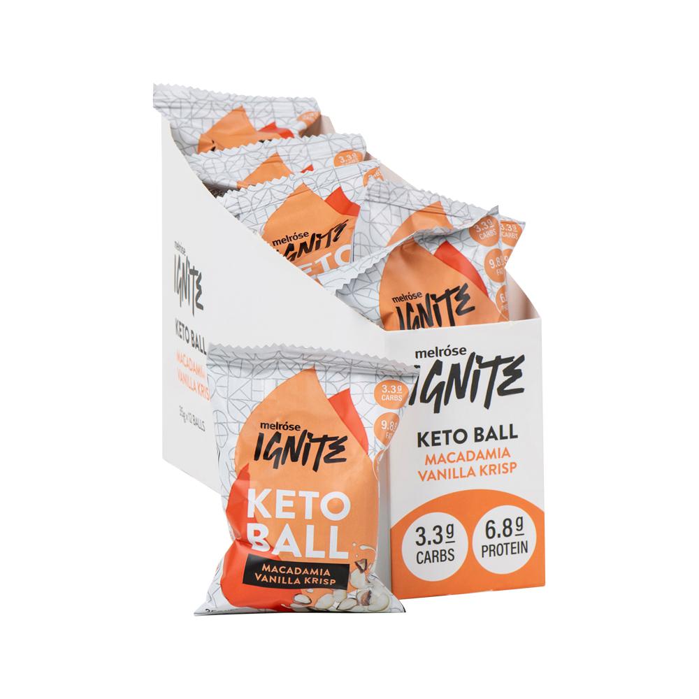 Melrose Ignite Keto Ball Macadamia Vanilla Krisp 35g x 12 pack Melrose Ignite Keto Ball Macadamia Vanilla Krisp 35g x 12 pack