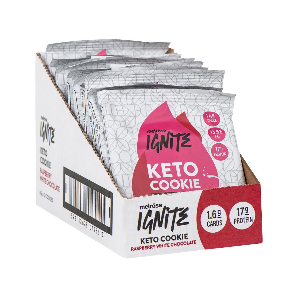 Melrose Ignite Keto Cookie Raspberry White Chocolate 60g x 12 packets Melrose Ignite Keto Cookie Raspberry White Chocolate 60g x 12 packets