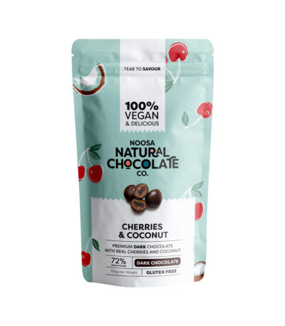 Noosa Natural Chocolate Co. Dark Chocolate Cherries and Coconut 100g