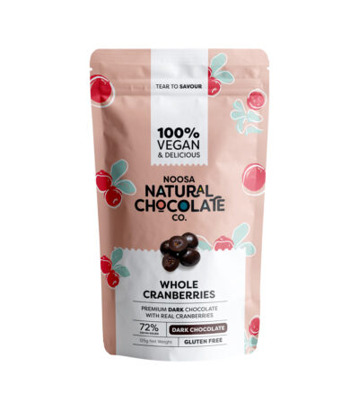 Noosa Natural Chocolate Co. Dark Chocolate Whole Cranberries 125g