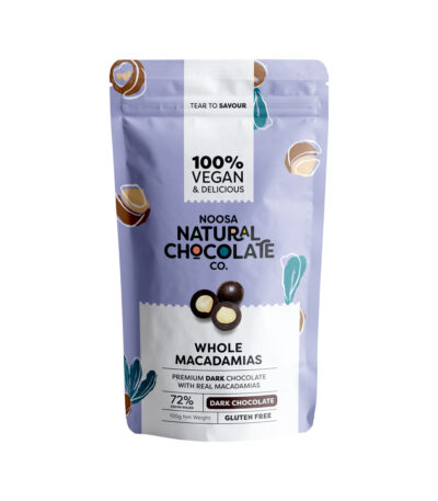 Noosa Natural Chocolate Co. Dark Chocolate Whole Macadamias 100g