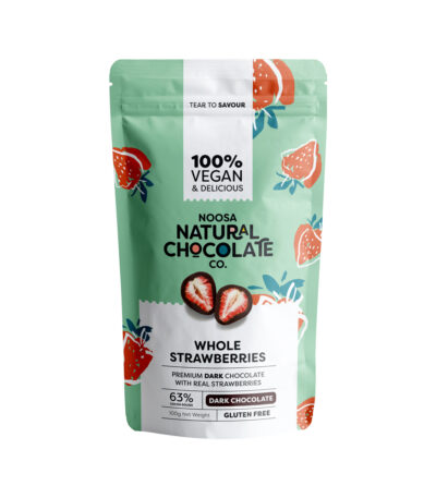 Noosa Natural Chocolate Co. Dark Chocolate Whole Strawberries 100g