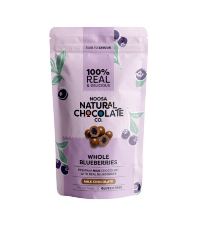 Noosa Natural Chocolate Co. Milk Chocolate Whole Blueberries 115g