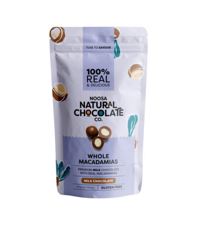 Noosa Natural Chocolate Co. Milk Chocolate Whole Macadamias 100g