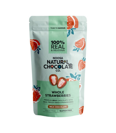 Noosa Natural Chocolate Co. Milk Chocolate Whole Strawberries 100g