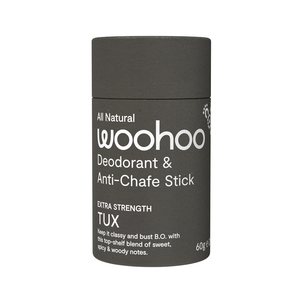 Woohoo Deodorant and Anti Chafe Stick Tux (Extra Strength) 60g Woohoo Deodorant and Anti Chafe Stick Tux (Extra Strength) 60g