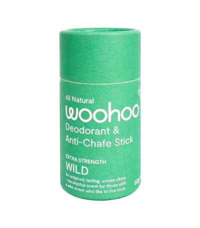 Woohoo Natural Deodorant and Anti Chafe Stick Wild (Ultra Strength Unisex)