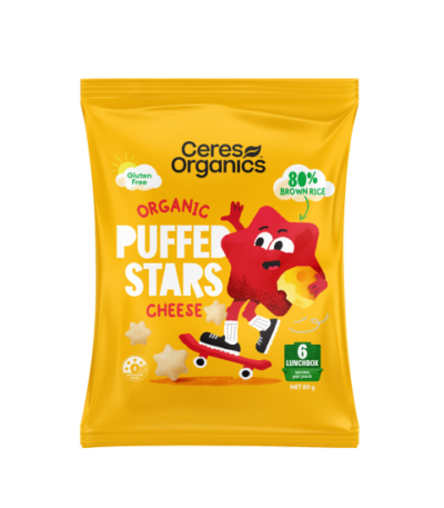 Ceres Organics - Brown Rice Puffed Stars - Cheese 80g