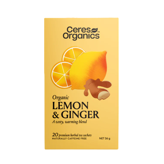 Ceres Organics - Organic Herbal Tea - Lemon & Ginger 20 tea bags